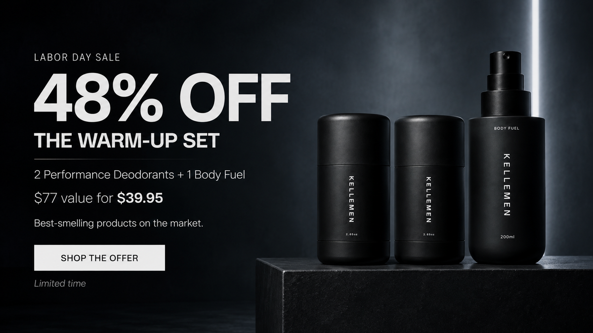 Labor Day Sale — 48% off The Warmup Set: 2 Performance Deodorants + 1 Body Fuel, $77 value for $39.95